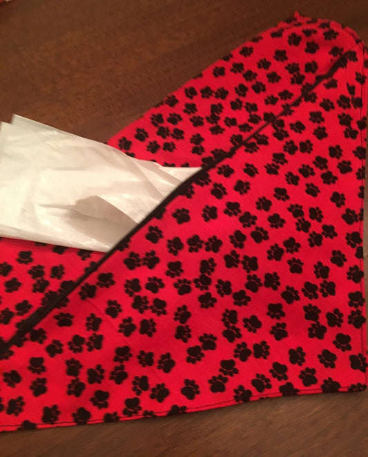 Dog Bandana with zippered pocket for poop bags