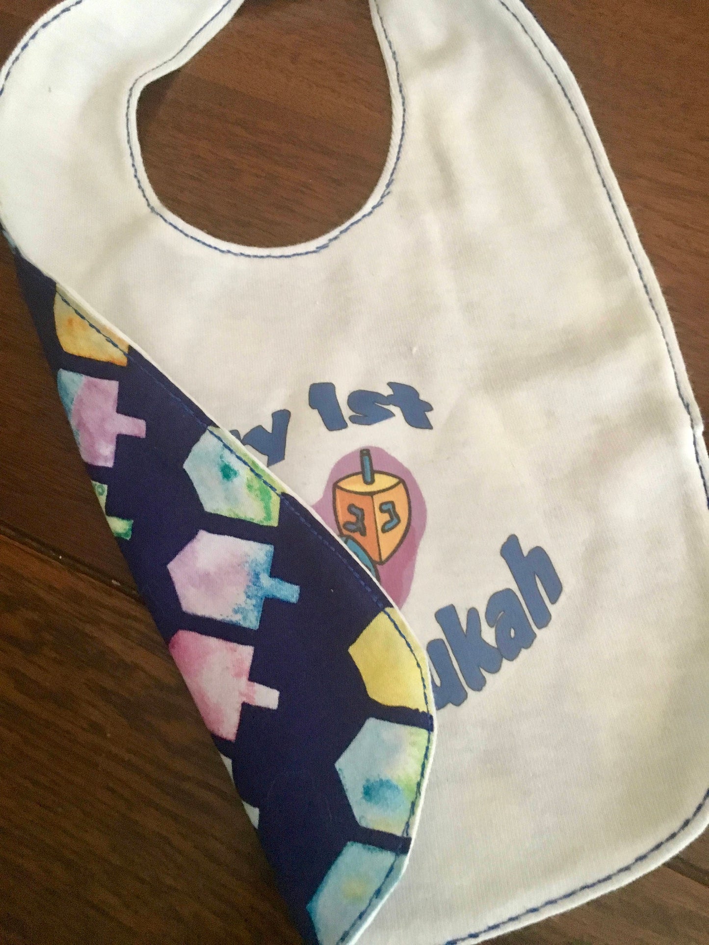 Hanukkah Baby Bib Reversible Chanukah