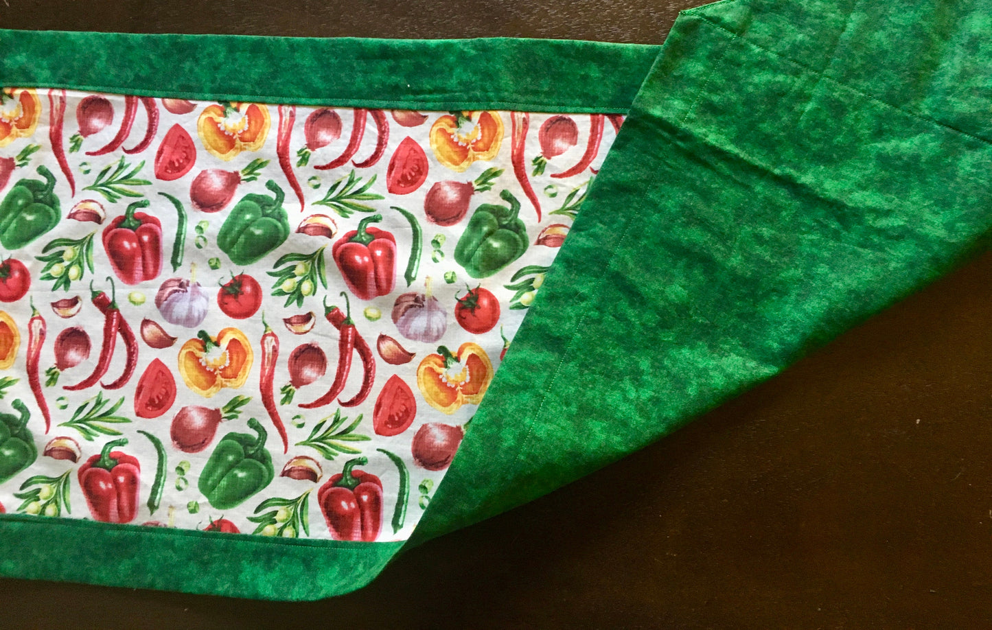 Vegetable  Reversible Table Runner  Salad Bar on Fabric!