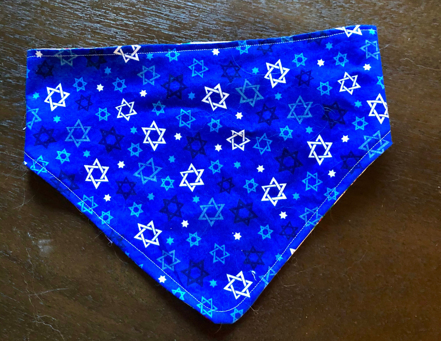 Chanukah and Christmas Dog Bandana Reversible hook and loop closure