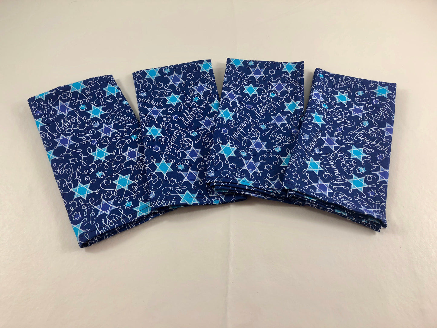 Chanukah Hanukkah fabric napkins set of 4  or 6  eco-friendly napkins 17 inch square