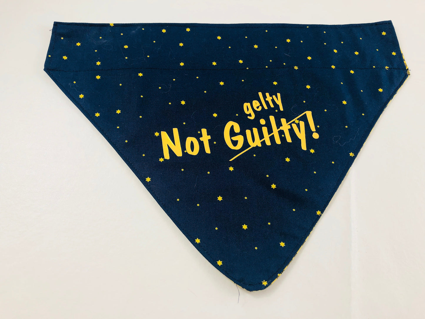 Not Guilty/Gelty! Chanukah Hanukah  Dog Bandana Over the collar design